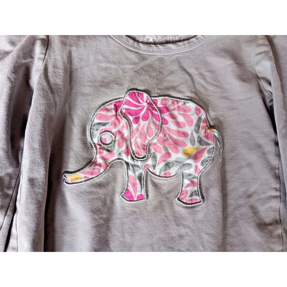 shirt and pants 3T Ruffle Butts Elephant Gray Pink Yellow